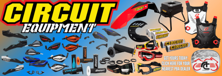 circuit equipment, bike accessories, goggles, grips, fairings, handle guards