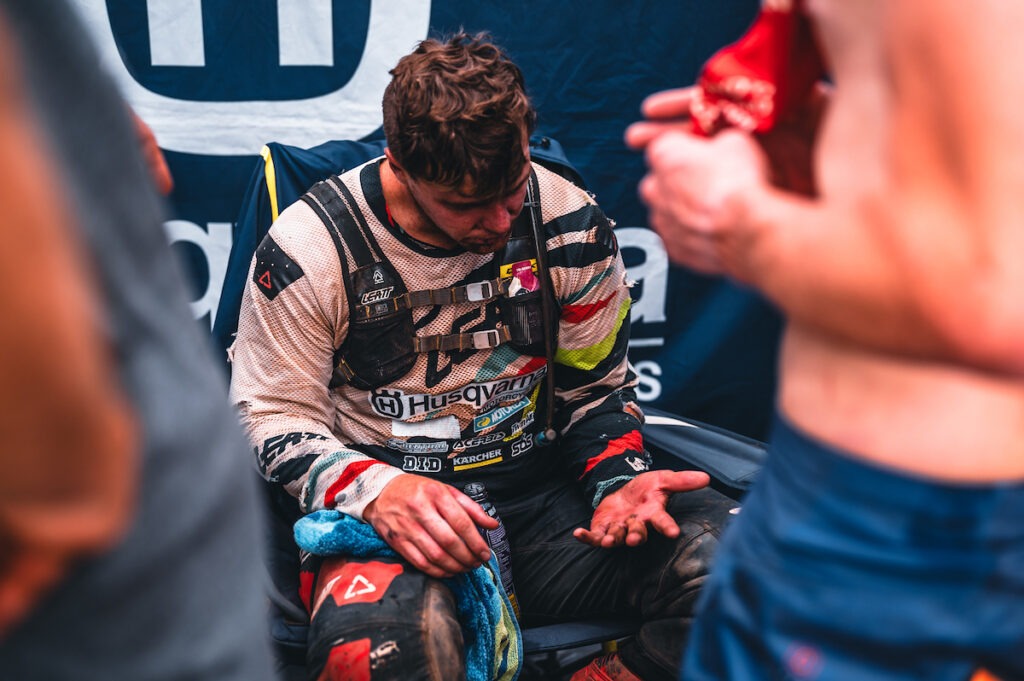 Travis Teasdale started his weekend having problems with his shoulder and his hand
