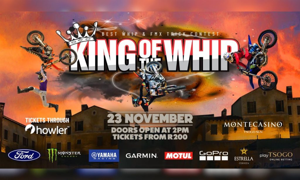 Witness South Africa's best take on the World's best Motocross and Freestyle Motocross riders as they battle it out in the King Of The Whip - Best Whip and FMX Best Trick contest on 23 November 2024 at Montecasino