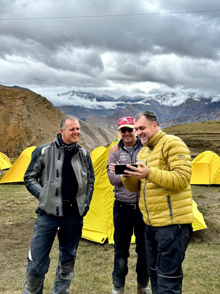 Showing the overseas guys what the riding in Namibia is like.