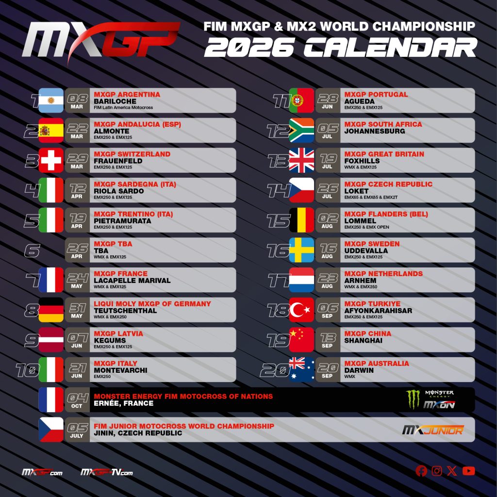 MXGP Calendar 2026